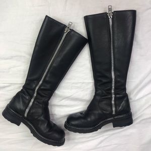 John Fleuvog Leather Cece Boots in Black